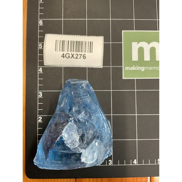 Satin Blue Translucent Art Glass Cullet Glowing Manganese Slag Glass #4GX276 - Picture 7 of 7